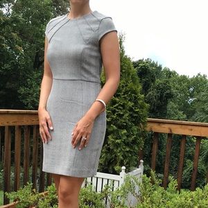 🌺GREY PLAID DRESS🌺 cap sleeve holiday work